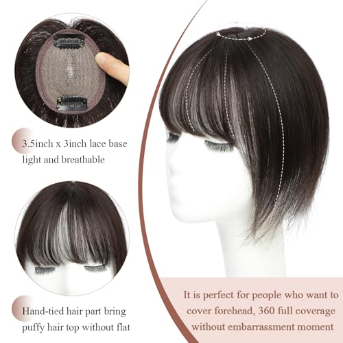 10-Inch Human Hair Topper for Women - Remy Clip-In Volume Enhancer