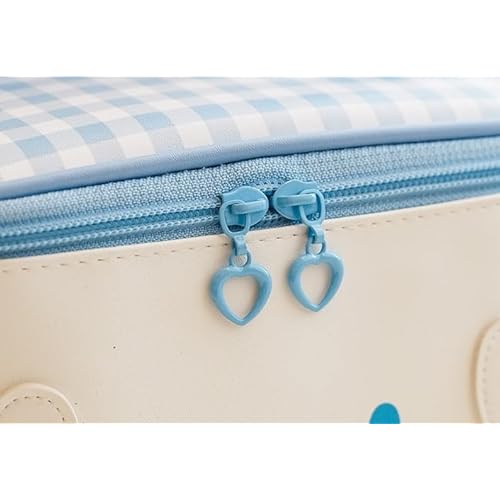 Cinnamoroll PU Cosmetic Bag Makeup Pouch Travel Portable Vanity Case Organizer with Handle - White