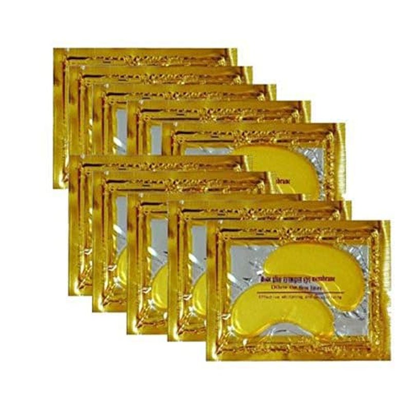 AICHUN BEAUTY 100 Pairs Crystal 24K Gold Powder Gel Collagen Eyes Masks Sheet Patch Anti Ageing Remove Bags Dark Circles & Puffiness Skin Care Anti Wrinkle Moisturising Hydrating