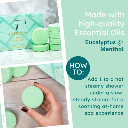 Eucalyptus Shower Steamers Set - 12 Pack Menthol Aromatherapy for Spa-Like Shower Experience