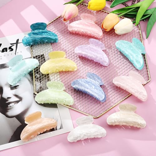 Large Hair Claw Clips - Candy Colors, Cute Style, 12-Pack with Variation