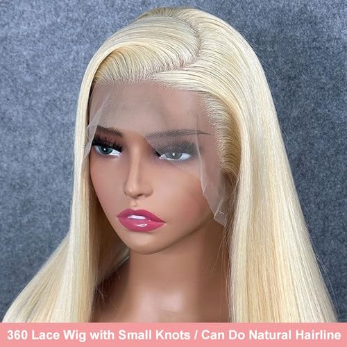 26 Inch Blonde 613 360 Lace Front Wigs Straight Synthetic Hair Pre Plucked with Baby Hair for Black Women
