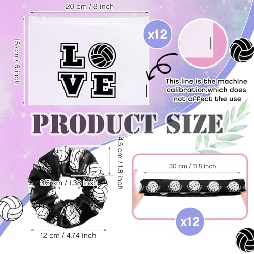 Volleyball Team Gifts Set for Teen Girls - Hair Scrunchies, Bracelets, Necklaces & Waterproof Cosmetic Bags