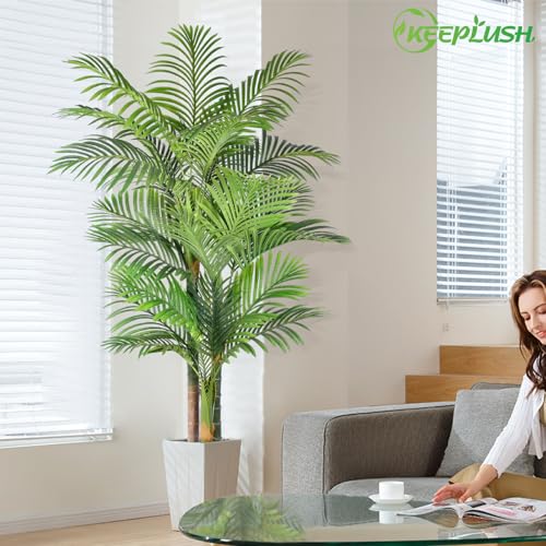 6ft Golden Cane Palm Artificial Tree - Large Tropical Faux Plant for Indoor & Outdoor Decor
