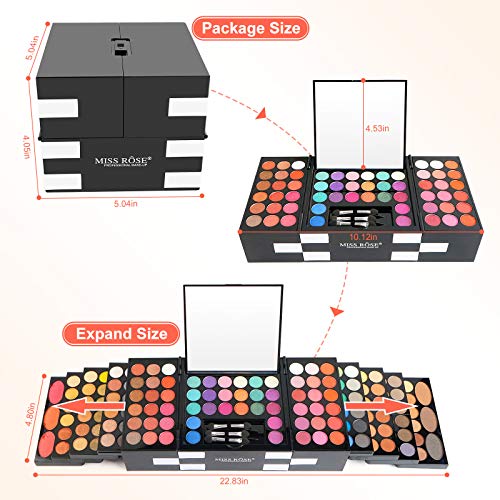 JasCherry 148-Color Shadow Palette with 60 Matte + 82 Shimmer Shades + 3 Blush/3 Brow Kit