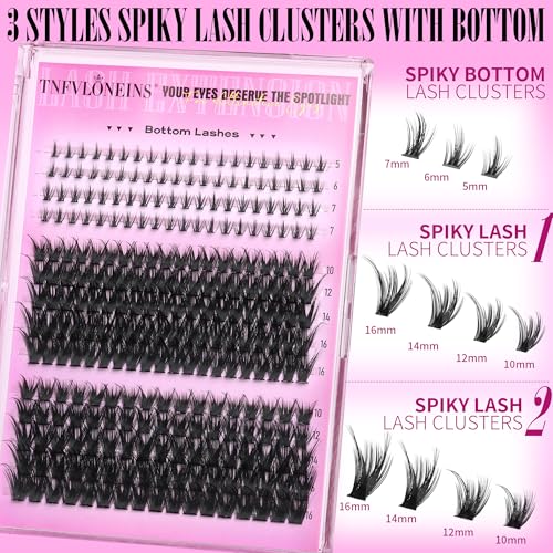 Lash Clusters Wispy Eyelash Clusters 10-18mm 144pcs Cluster Eyelash Extensions Natural Volume Lash Extensions DIY Individual Clusters Soft Thin Clear Band 60+80+100P