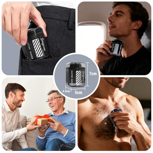 10 Pack Mini Electric Shaver Portable Travel Shavers Pocket Shaver USB-C Rechargeable Travel Razor for Men Electric Beard Trimmer Suitable for Home car Office and Business Travel Unisex Easy Cleaning