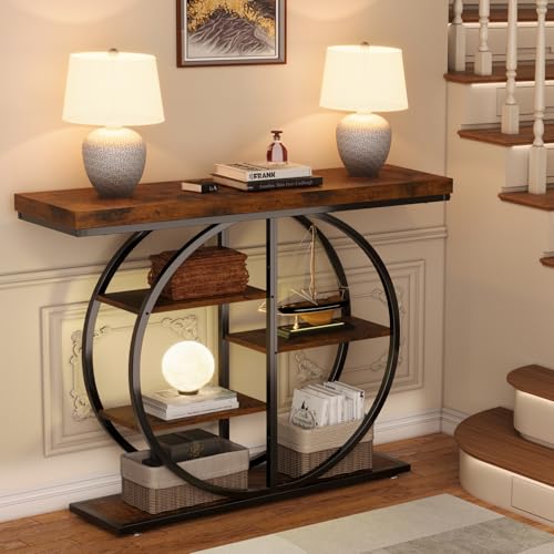 LIFECHOVY Rustic Brown 41.3" Industrial Console Table for Entryway