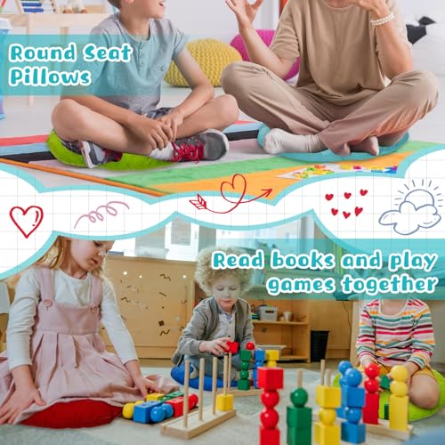 48 Pack Round Floor Pillows 15.7 Inch Flexible Seating Cushions for Home & Classroom