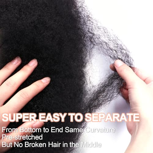 Afro Kinkys Bulk Human Hair 16 Inch 50g Curly Braiding Hair Pack - 1B - Variation of THIS listing