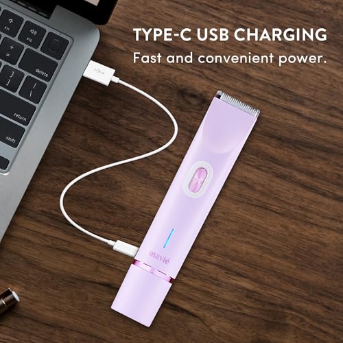 Purple Dual Head Bikini & Facial Trimmer for Women - Cordless Hair Removal Device