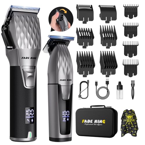 FADEKING¢ç Cordless Hair Clippers and Beard Trimmer for Men, Professional Barber Kit for Hair Cutting and Beard Styling, Premium Grooming Gift for Men