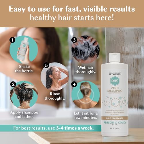 DHS Zinc Shampoo 16 Oz Pack of 2 Clarifying Hair & Scalp Care