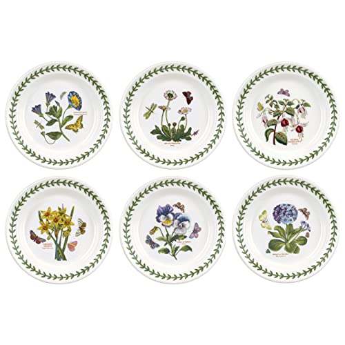 Portmeirion Botanic Garden Set of 6 6.5-Inch Decorative Side Plates - Dishwasher & Microwave Safe
