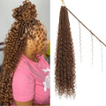 WSTAR 30 Inch Boho Faux Locs Crochet Hair with Curly Ends - 9 Packs of Goddess Locs, Black Women Protective Style Variation of THIS listing
