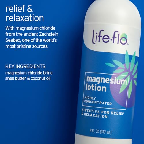 LIFE-FLO Magnesium Body Lotion and Cooling Mist Bundle - Unscented Lotion w/Magnesium Chloride Relaxes, Soothes Muscles and Joints, Refreshing Body Mist Cools Hot Flashes, 60-Day Guarantee, 8oz/3.4oz