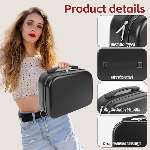 Yoanlayr Black 14-Inch Portable Makeup & Cosmetic Case for Travel