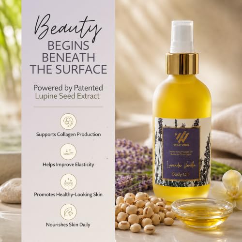 Lavender Vanilla Body & Massage Oil - Hydrating Natural Botanical Oil, 4oz - Nourishing Vegan Moisturizer