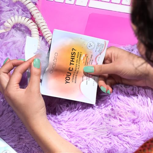 Avatara Dewy Daydream Water-Gel Sheet Mask 6-Pack - Hydrating Korean Face Masks with Hyaluronic Acid & Vitamin C