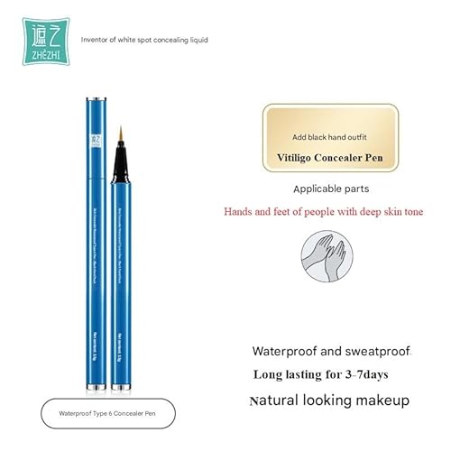 ZHEHZI Vitiligo Concealer Pen, Waterproof Skin Concealer, Long-Lasting 3-7 Days, Face& Hands& legs &Body Coverage, full coverage and suitable for all kind of skin, 3.5g (dark skin, hands and feet)