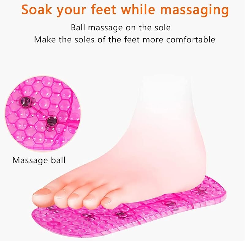 Portable Foot Spa Shoes with Massage Ball for Thermal Foot Soaking & Blood Circulation - Red, Medium