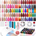 Gel Nail Polish Kit with UV Light - 45 Colors Manicure Set with Top & Base Coats