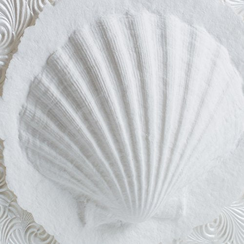 Large Biodegradable Shell Urn for Water and Ground Burial - Eco-Friendly Cremation Ash Container - 300 Cubic Inches, Metallic White Swirl