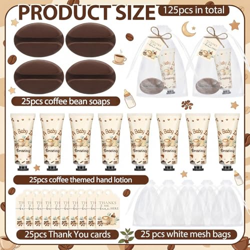 25 Pcs Coffee Baby Shower Favors - Coffee Bean Shaped Soaps & Gifts