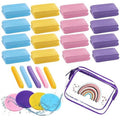480 Pack Compressed Facial Sponges, Disposable Face Sponge for Cleansing, 4 Colors Expanding Face Pads with Waterproof PVC Zipper Bag