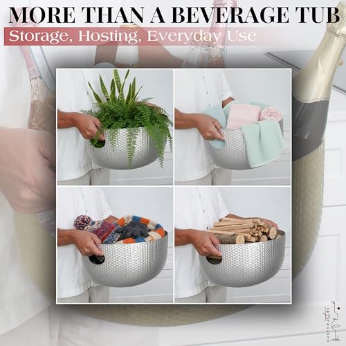 Gusto Nostro Gold Beverage Tub 22 Qt Large Drink Cooler for Parties & Outdoor Events