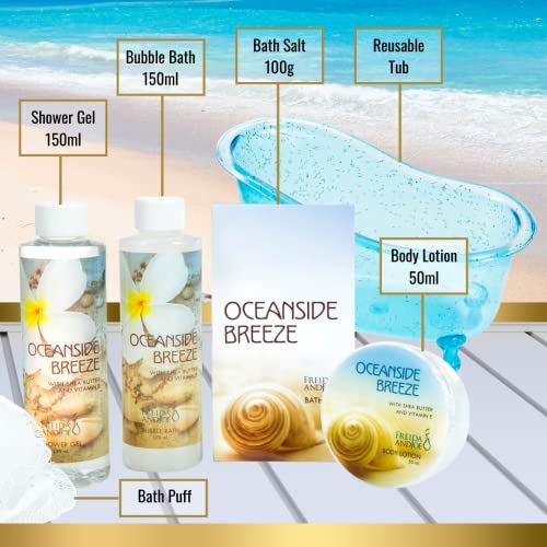 Oceanside Breeze Spa Gift Set in Blue Tub - Bath & Body Collection for Women