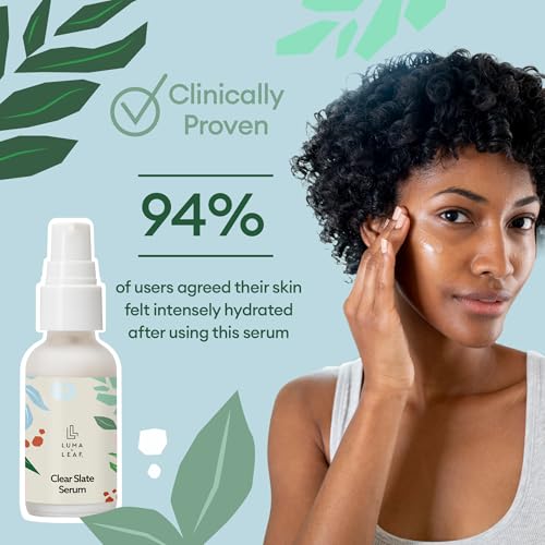 LUMA & LEAF Clear Slate Niacinamide Serum for Face ? Redness & Acne Relief with Bakuchiol & Aloe Vera ? Hydrating Vegan Daily Face Serum for Oily & Combination Skin