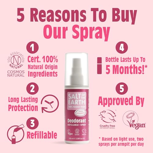 Natural Strawberry Deodorant for Girls - Vegan & Certified, 100ml