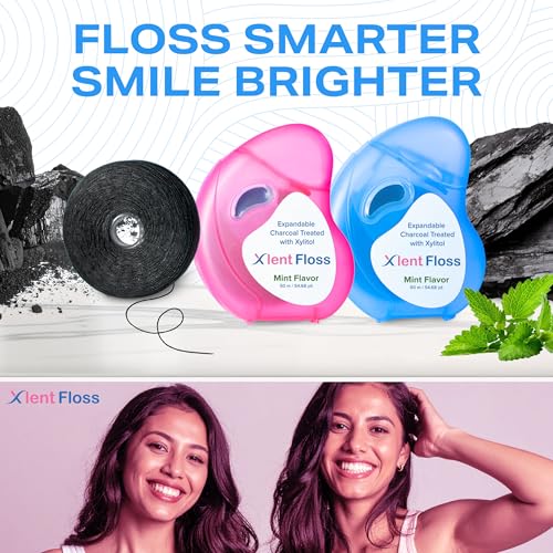 Expandable Charcoal Dental Floss Refill Mint 656ft - Xlent