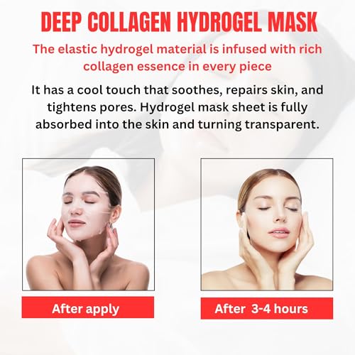 SG Bio- Collagen Real Deep Mask ? Overnight Hydrating Collagen Face Masks Skincare| Anti-Wrinkle,Firming,Pore Minimizing,Elasticity Enhancing | Hydrogel Sheet Mask for All Skin Type. (34g x 6-Pack)