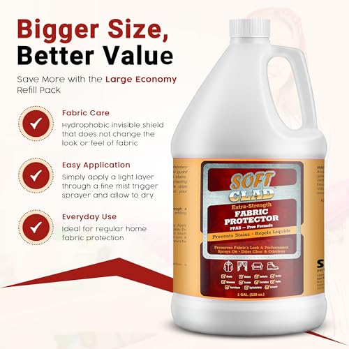 Extra Strength Fabric Protector Spray 128 Fl Oz Refill - Stain & Water Repellent