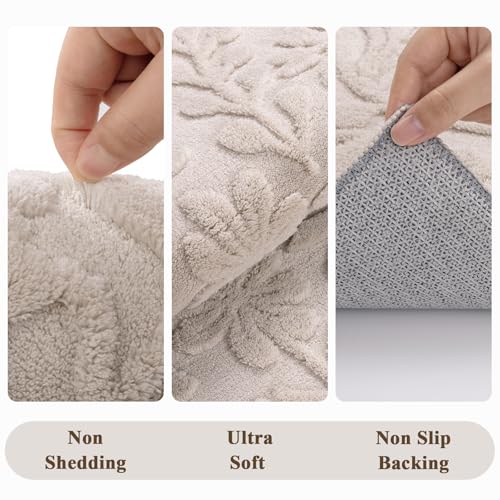 Vaukki 6x9 Beige Area Rug for Living Room & Bedroom - Modern Floral Woven Carpet