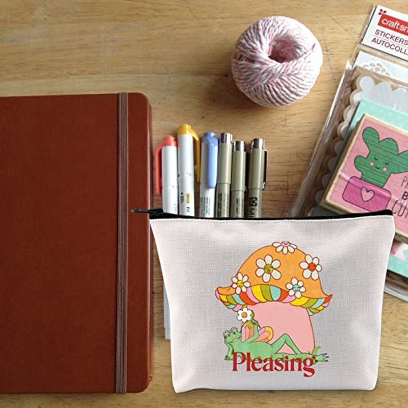 BLUPARK Singer Inspired Makeup Bag - Funny Music Fan Gift Zipper Pouch (Frog and Mushroom)
