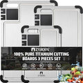 Titanium Cutting Board with Juice Grooves & Dual-Sided Sharpener - Food-Grade Kitchen Prep Station