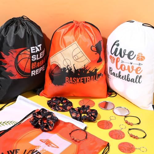 Basketball Themed Gift Set with 12 Makeup Bags & Accessories - Orange