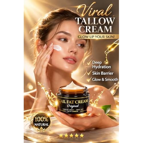 Tail Fat Cream ? Grass Fed Beef Tail Tallow Face Moisturizer for Dry & Sensitive Skin ? Age-Defying Hydration with Hyaluronic Acid, B3 & B5, Botanical Extracts ? Skin Barrier Support ? Natural