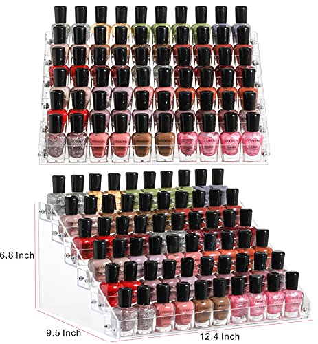 Acrylic Nail Polish & Essential Oil Rack - 6 Layers, Holds 54 Bottles, Clear Organizer