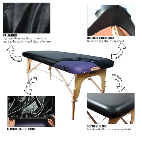 Professional Waterproof Massage Table Cover - 32Inch Square 100% PU Leather, Wipeable Reusable Protector for Spa & Clinic (Black, 1-Pack)?