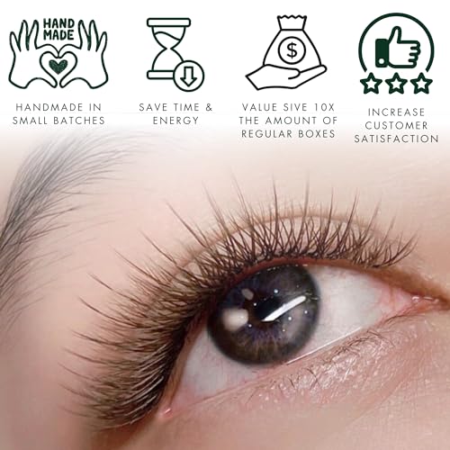 Premade Eyelash Fans Box - Brown C Curl 9-12mm | 500 Count Lash Extensions
