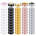 50 Pack 1 oz Aluminum Tin Cans with Lids Bulk, Refillable Metal Tin Containers for Lip Balm, Salve, Cream, Travel Cosmetic Subpackage Jars, Valentines DIY Candle & Crafts (5 Colors)