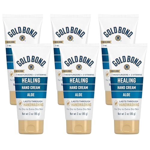 Gold Bond Healing Hand Cream with Aloe - 3 oz, Pack of 6 | Moisturizing Hand Lotion for Dry Skin