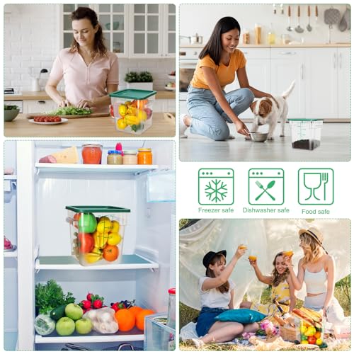 Green Food Storage Container 8 Qt Set with Lids - Kitchen Organization