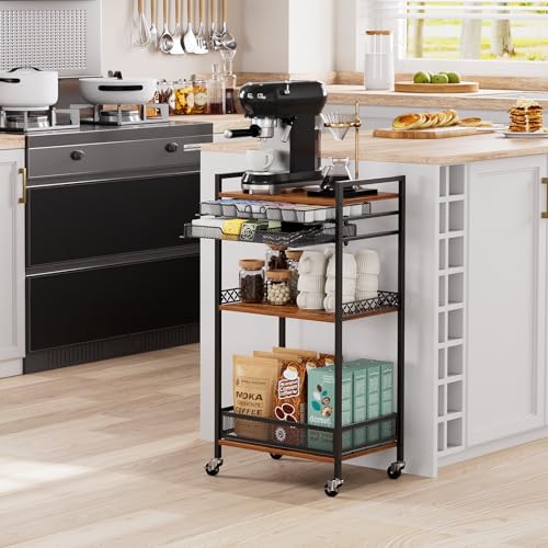 5-Tier Coffee Station Cart with Mug & Pod Storage - Kitchen Organizer