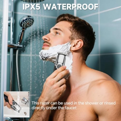 SilkGlow Beard Trimmer 5-in-1 Waterproof Electric Razor - Black (Variation: Black)