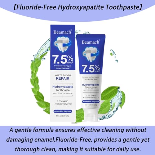 Hydroxyapatite Toothpaste for Enamel Repair & Whitening - Mint Flavor, 3 Pack - Fluoride-Free, Probiotic Formula
